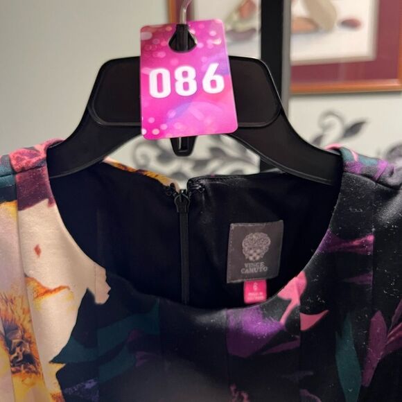 Vince Camuto Purple and Pink Fit and Flare Sleeveless Cocktail Dress Size 6 #086 - Picture 2 of 7